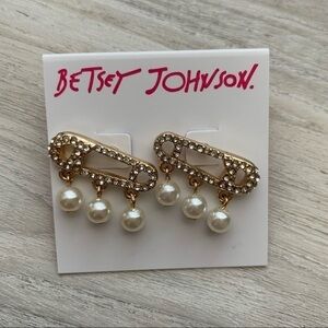 Betsey Johnson Saftey Pin Earrings